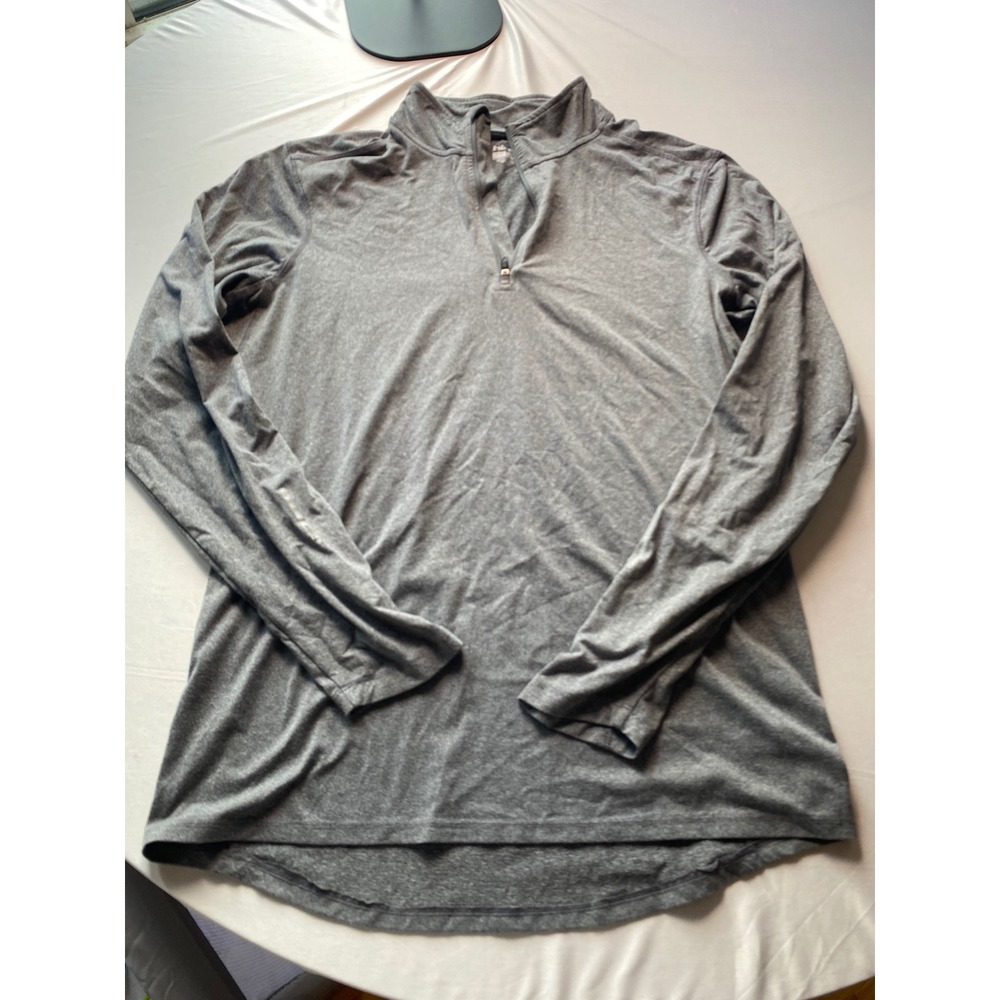 Hind Mens Quarter Zip Pullover Gray Running Shirt Hydra Long Sleeve Medium